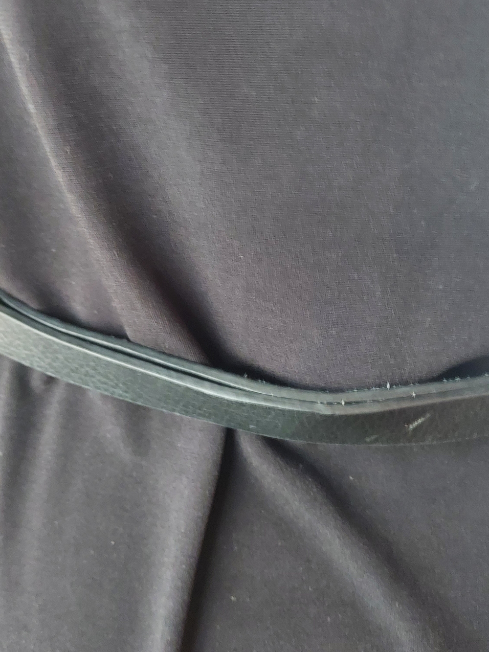 Chico's Black Leather Adjustable Belt with Silver-Tone Hook Closure. M - Picture 5 of 11